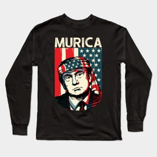 4th of July Trump Murica Merica USA Independence Day Long Sleeve T-Shirt